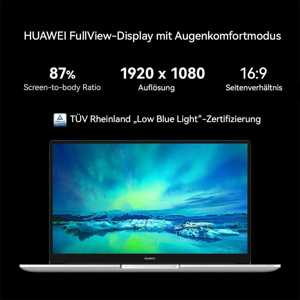 Huawei MateBook D15 Notebook (Intel Core i5 1155G7, Iris X, 512 GB SSD, Full HD Display 16GB Ram Leichtbau,schneller Leistung,kompaktem Laden)