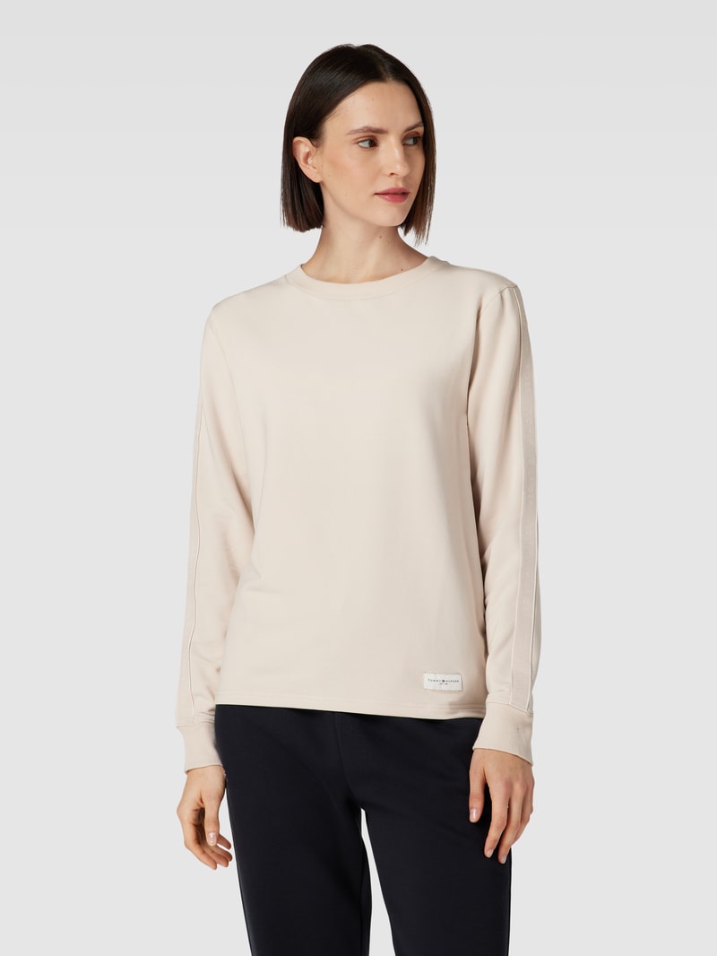 Sweatshirt mit Galonstreifen Modell 'ESTABLISHED' in beige