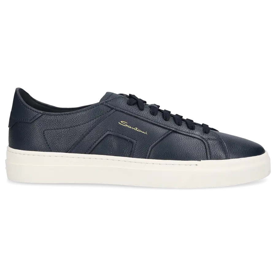 Santoni - Sneaker low DOUBLE BUCKLE Kalbsleder - blau