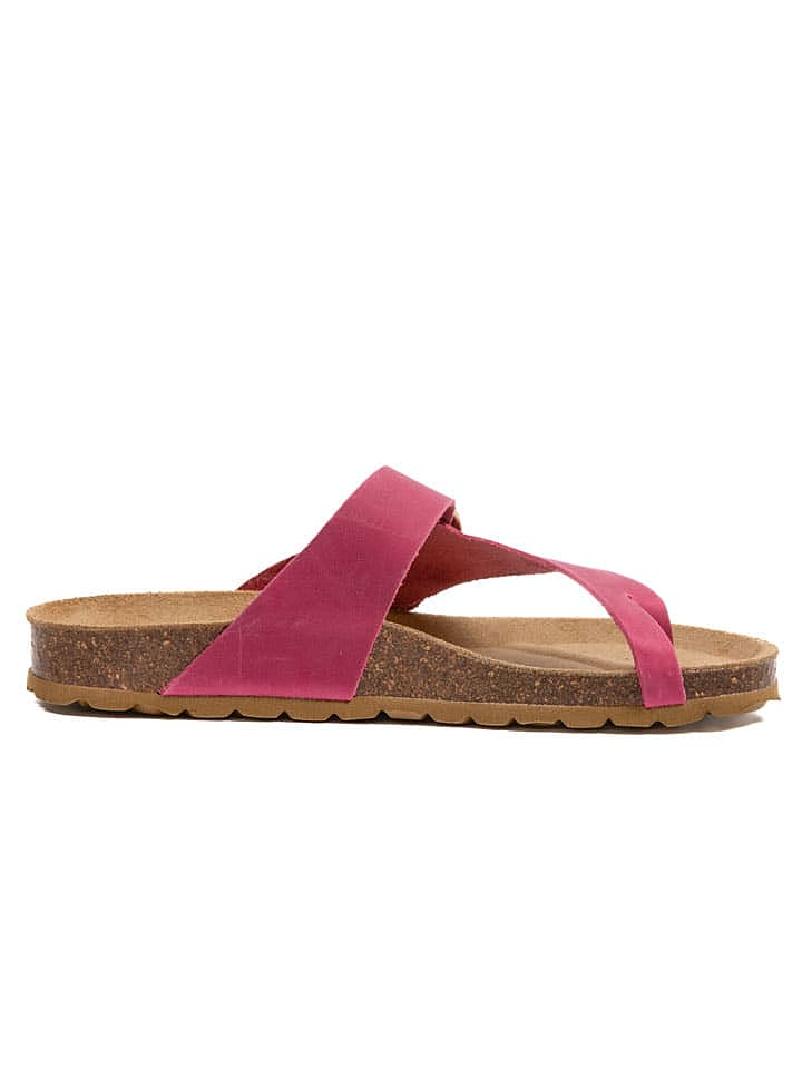 billowy Leder-Zehentrenner in Fuchsia günstig kaufen 39