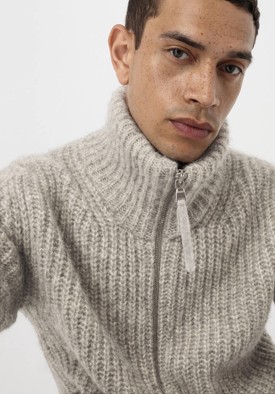 Strickjacke aus Alpaka mit Bio-Baumwolle