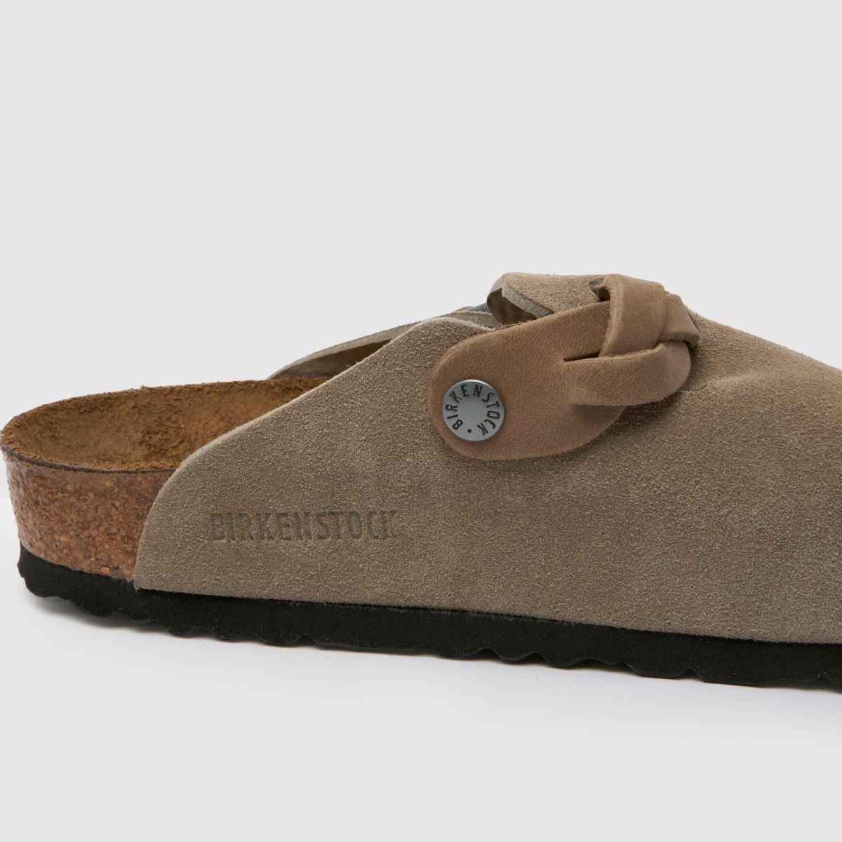 BIRKENSTOCK – Boston – Flätade träskor i taupe