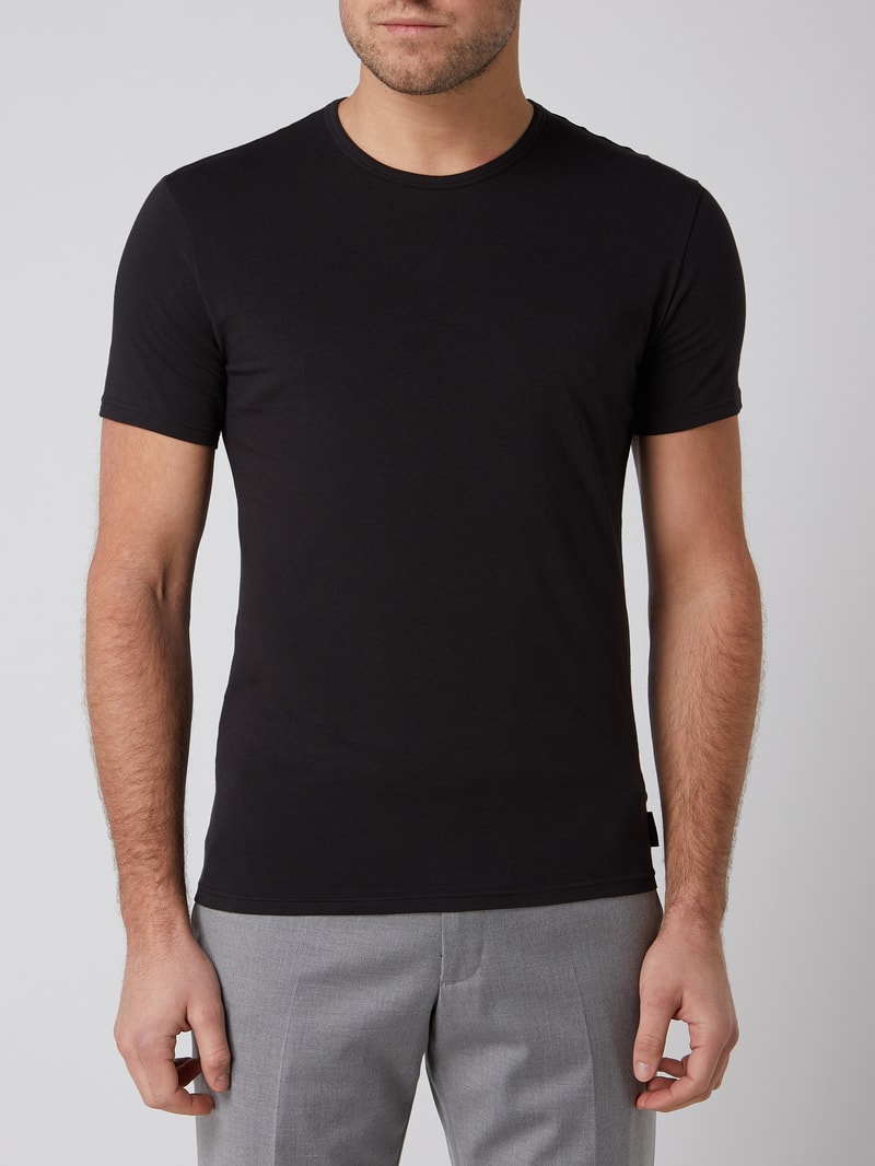 T-Shirts mit Rundhalsausschnitt - 2er-Pack in schwarz