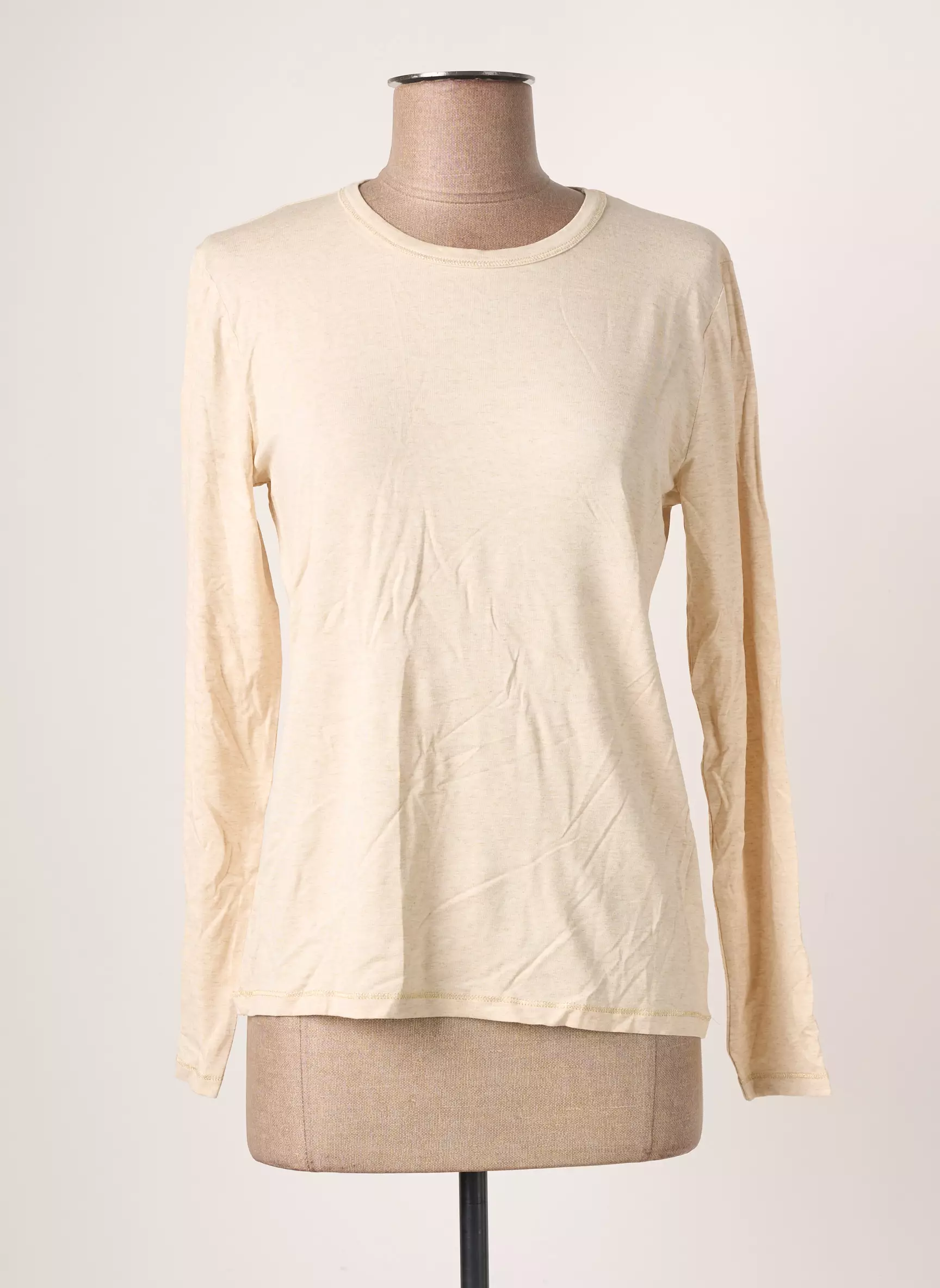 Blanc Boheme Tshirts Femme couleur beige
