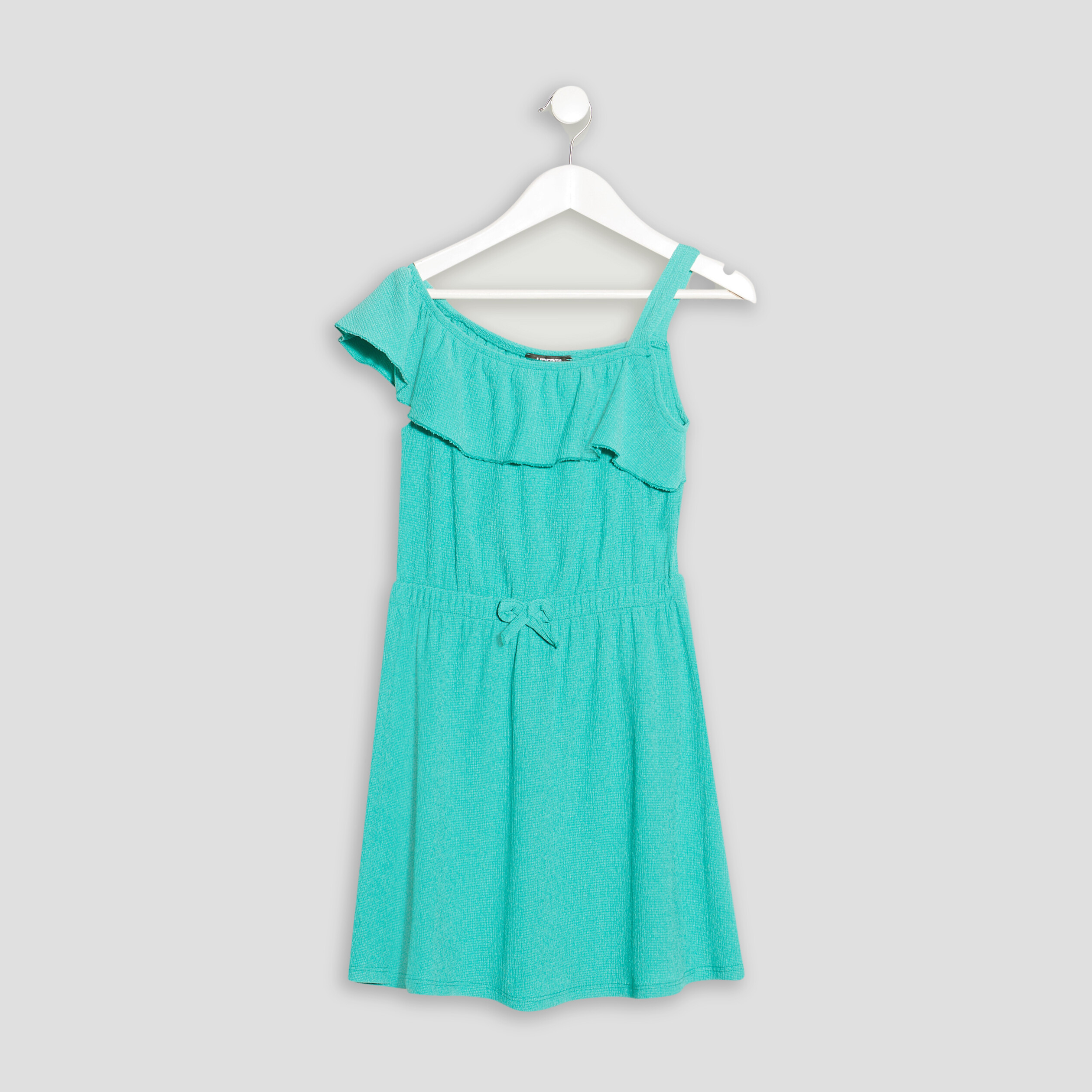 Robe évasée asymétrique vert émeraude fille | La Halle