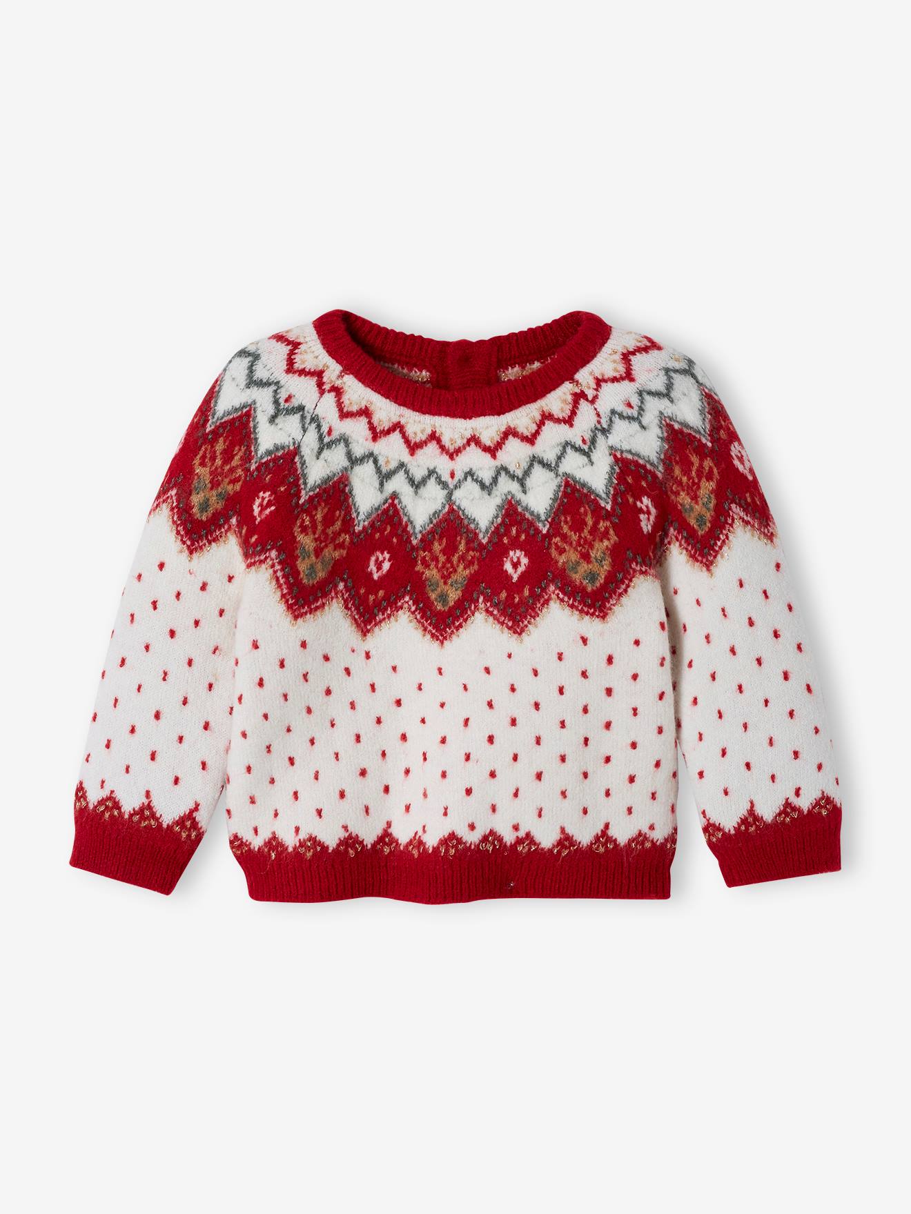 Pull de Noël bébé écru