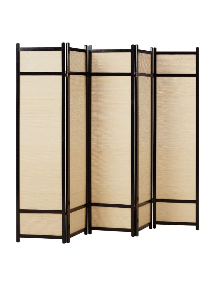 Homestyle4u 5-tlg. Paravent in Schwarz 220x175 günstig kaufen onesize
