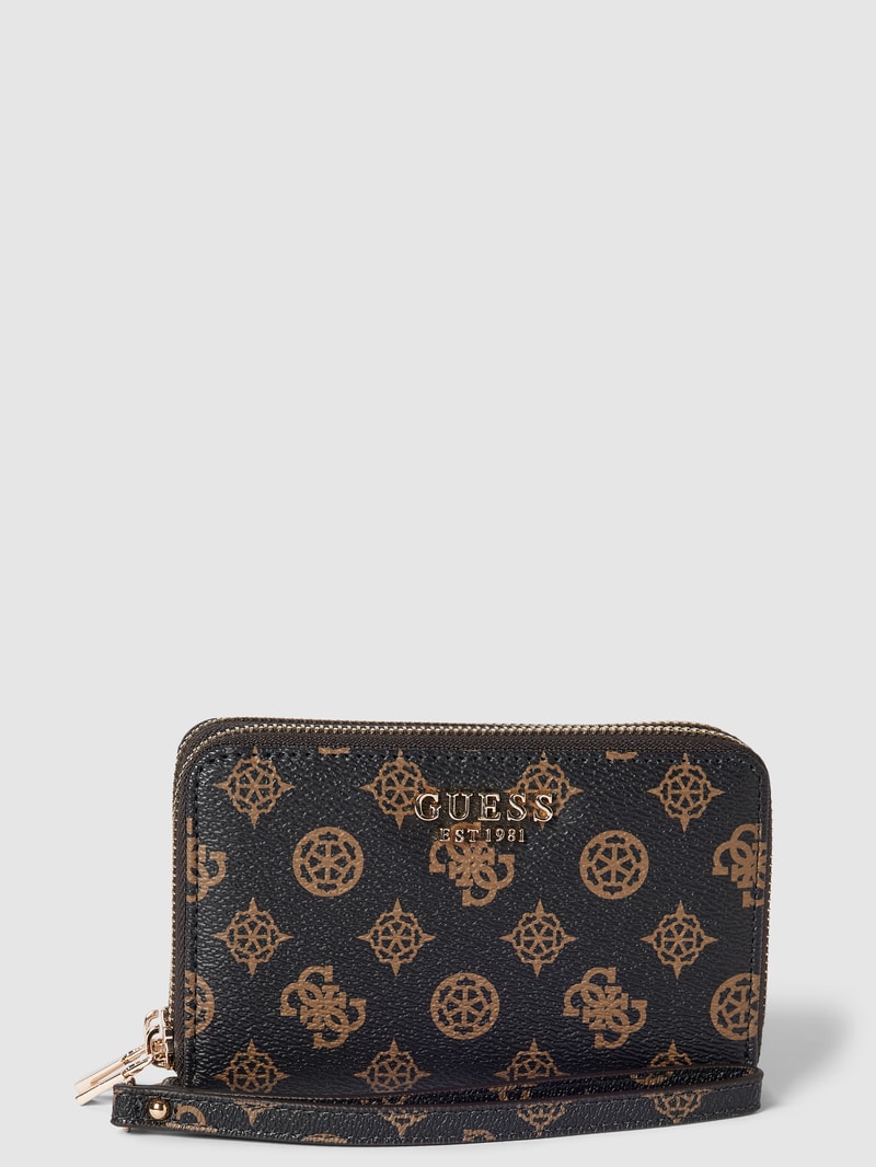 Portemonnaie mit Logo-Details Modell 'LAUREL' in schokobraun