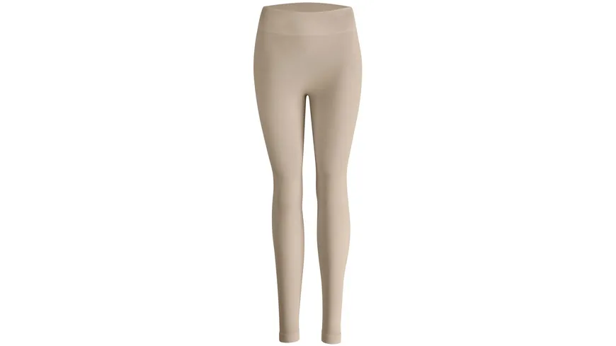 NUR DIE Damen Leggings Relax & Go Ripp-Optik taupe
