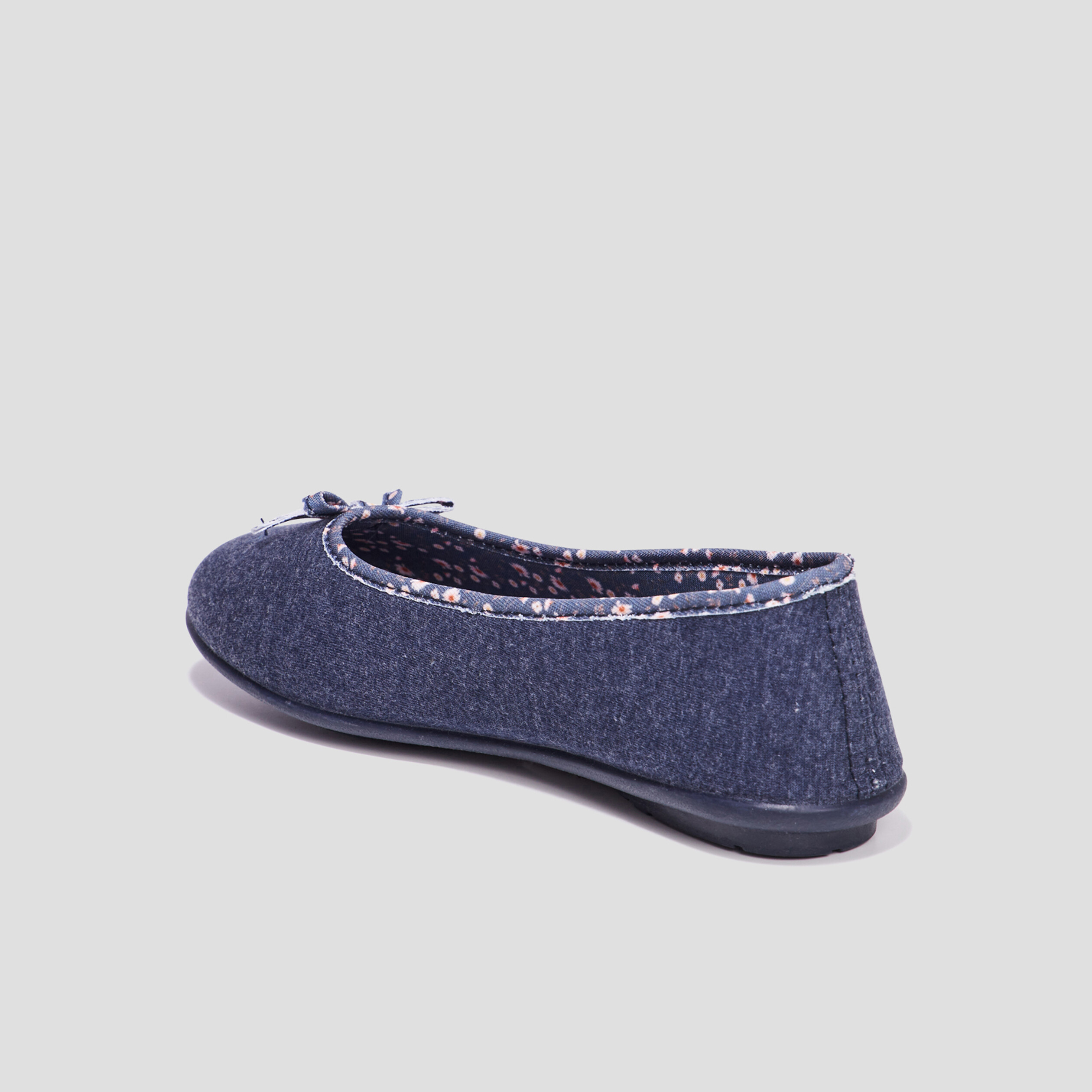 Chaussons ballerines à noeuds bleu femme | La Halle