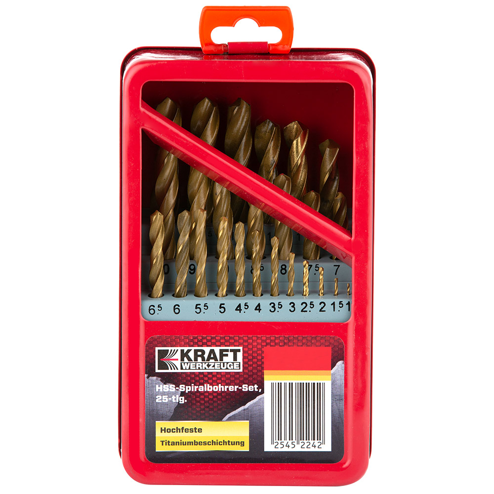 Kraft Werkzeuge HSS-Spiralbohrer-Set 25tlg.