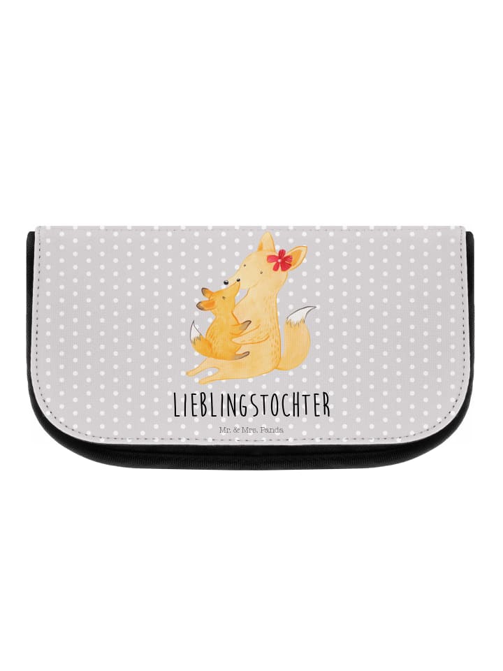 Mr. & Mrs. Panda Kosmetiktasche Fuchs Mama mit Spruch in Grau Pastell günstig kaufen onesize