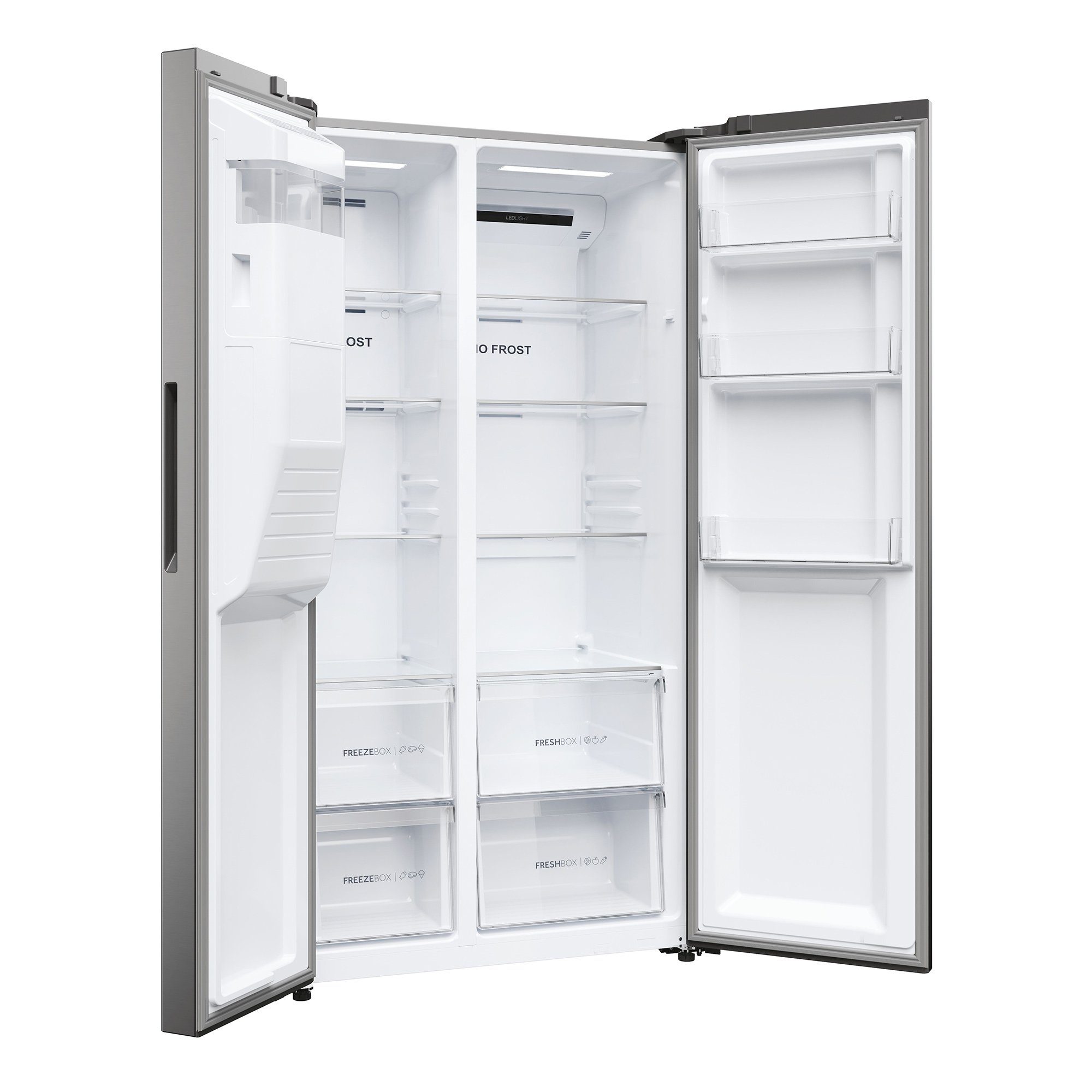 Haier Kühlschrank Edelstahl XL Slim Line HSR5918DIMP, 177,5 cm hoch, 90,8 cm breit, Eiswürfeldispenser, XL Slim Line, Mutli Airflow System, Total NoFrost
