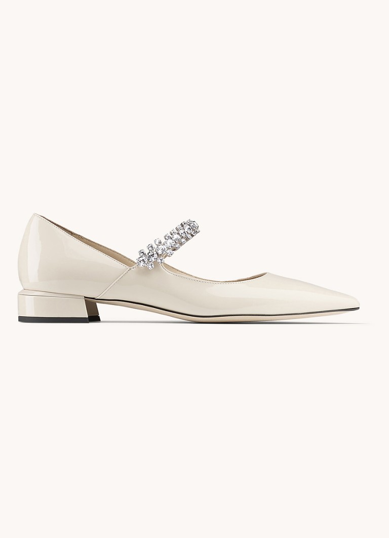 Pantofi cu toc Jimmy Choo Bing din piele de vițel, împodobiți cu cristale.