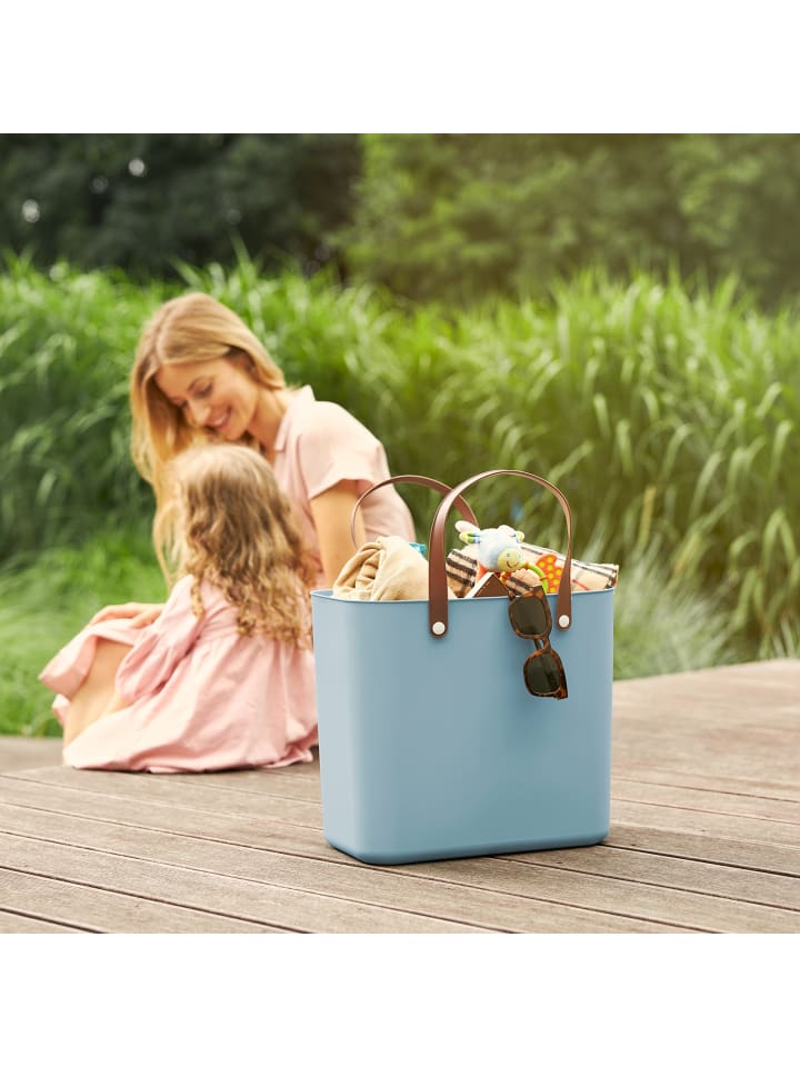 Rotho Albula Einkaufskorb 25l, Kunststoff (PP recycelt) in Skilla türkis ged. günstig kaufen onesize