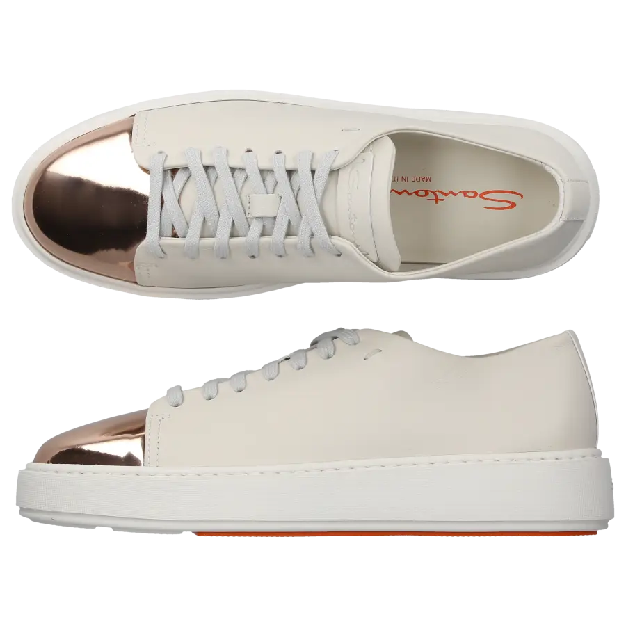 Santoni - Sneaker low 60994 Kalbsleder - weiß
