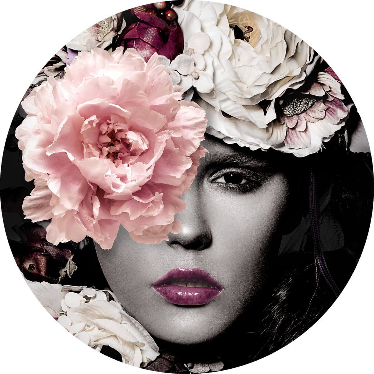 Glas-Bild Flowerwoman ll