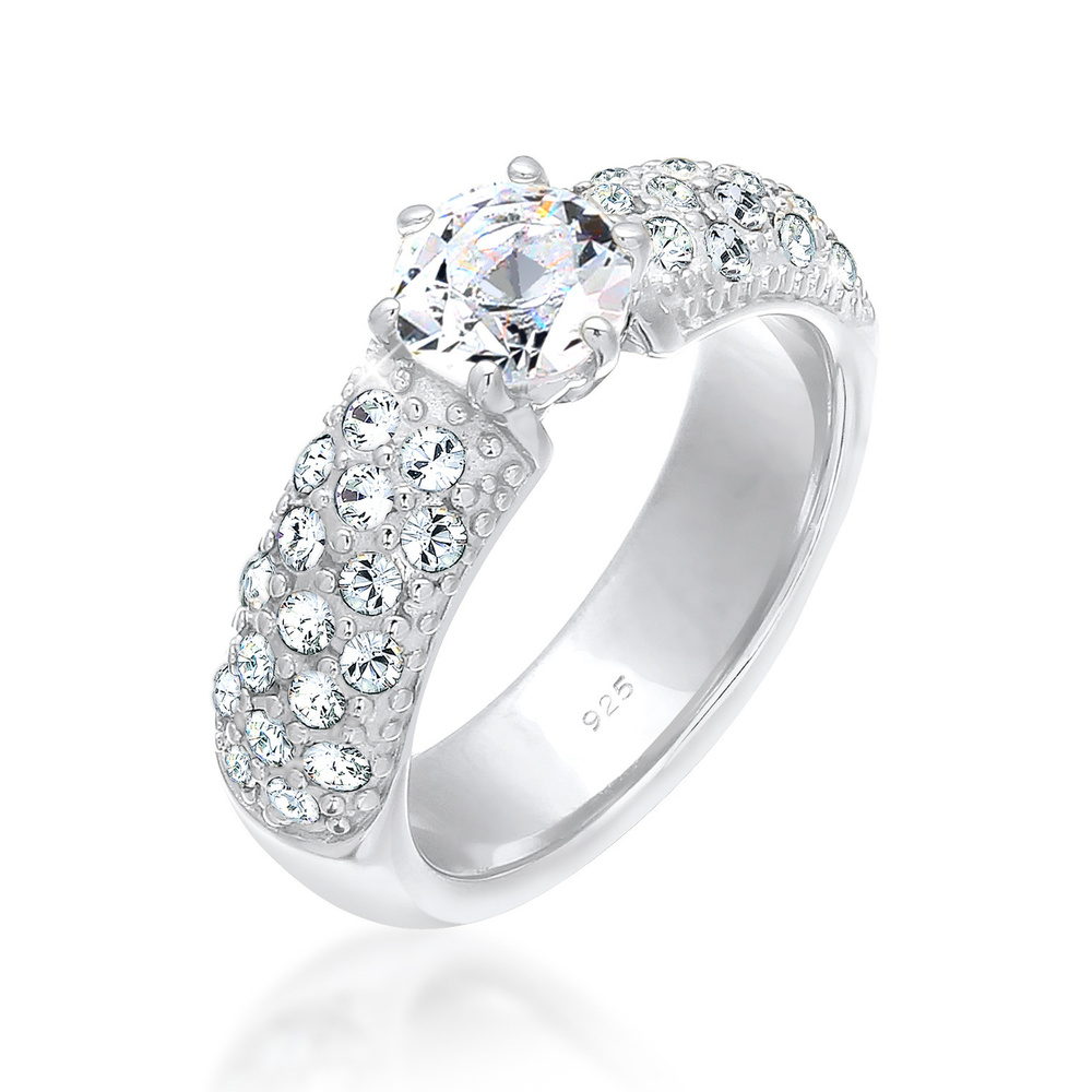 Elli PREMIUM Elli PREMIUM Bague Glamour Femme (925/1000) Argent avec Cristaux Bague