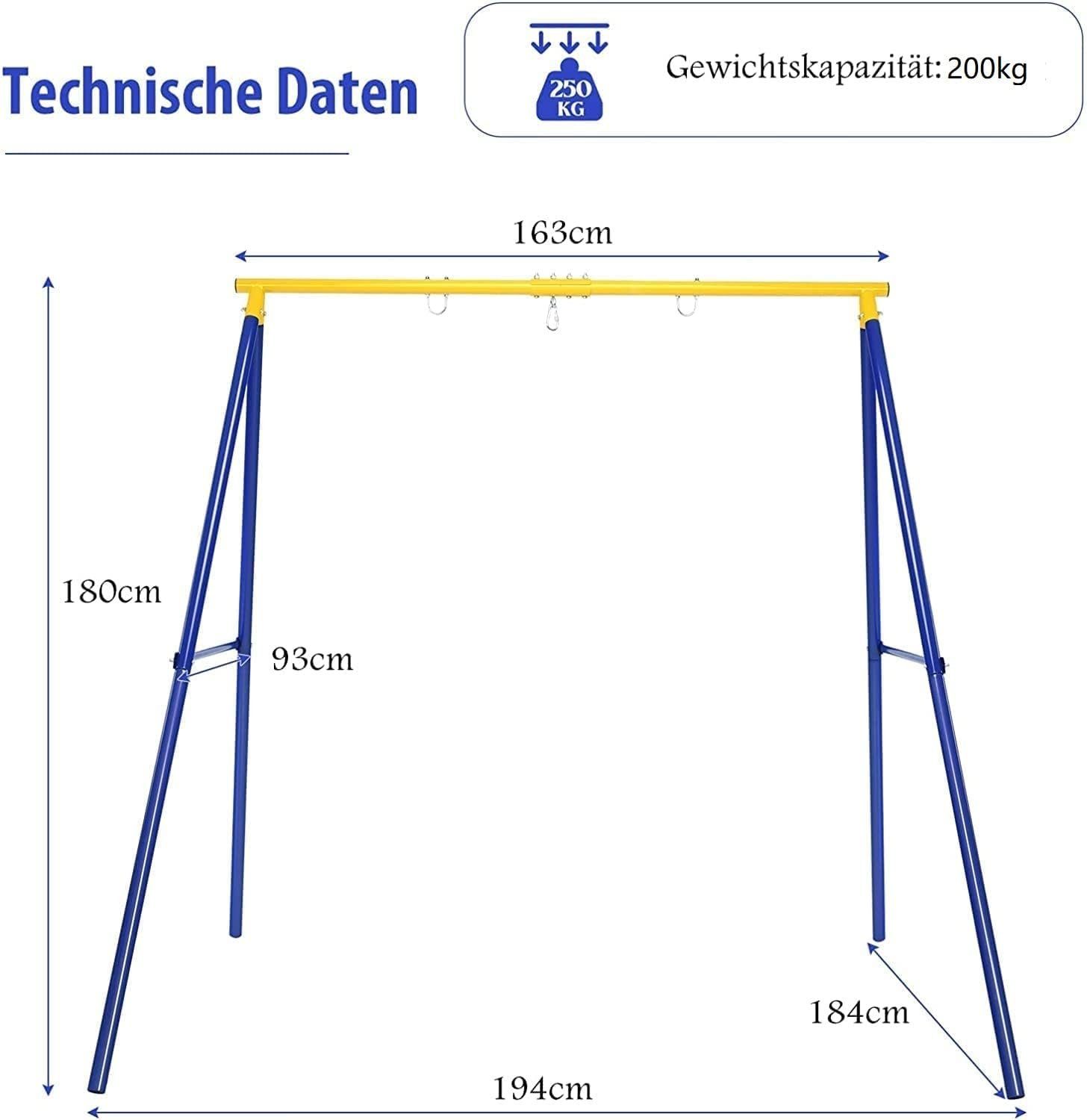 KOMFOTTEU Babyschaukel Schaukelgestell, Rostfrei & Wetterfest, bis 150kg