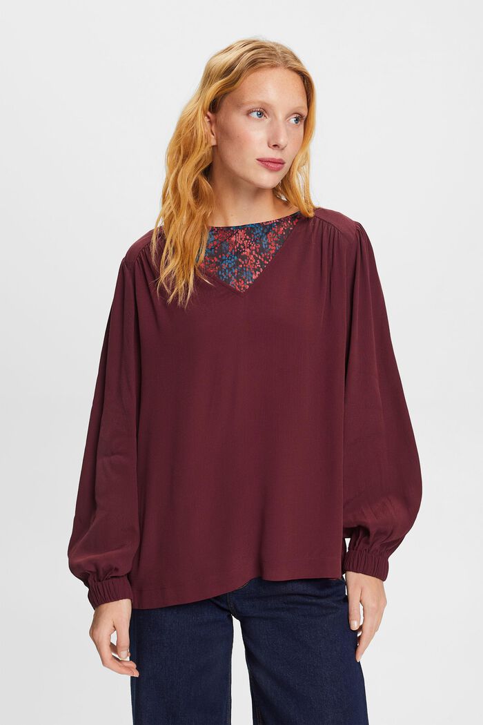 Chiffonbluse mit V-Ausschnitt