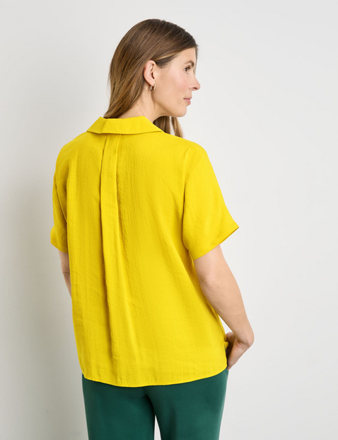 Fließendes Blusenshirt mit Quetschfalte