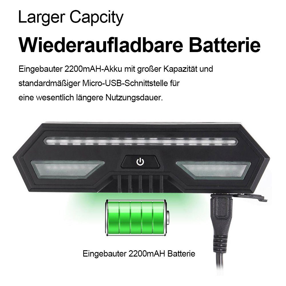 MUPOO Fahrrad-Rücklicht Rücklicht, LED Akku Stableuchte, Fahrradbeleuchtung, Fahrrad-Rückleuchte, aufladbar Wasserdichte Led-Licht
