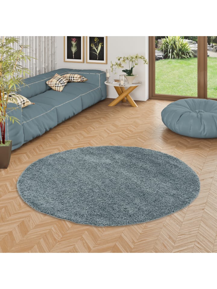 Pergamon Hochflor Langflor Shaggy Teppich Fluffy Rund in Grijs günstig kaufen