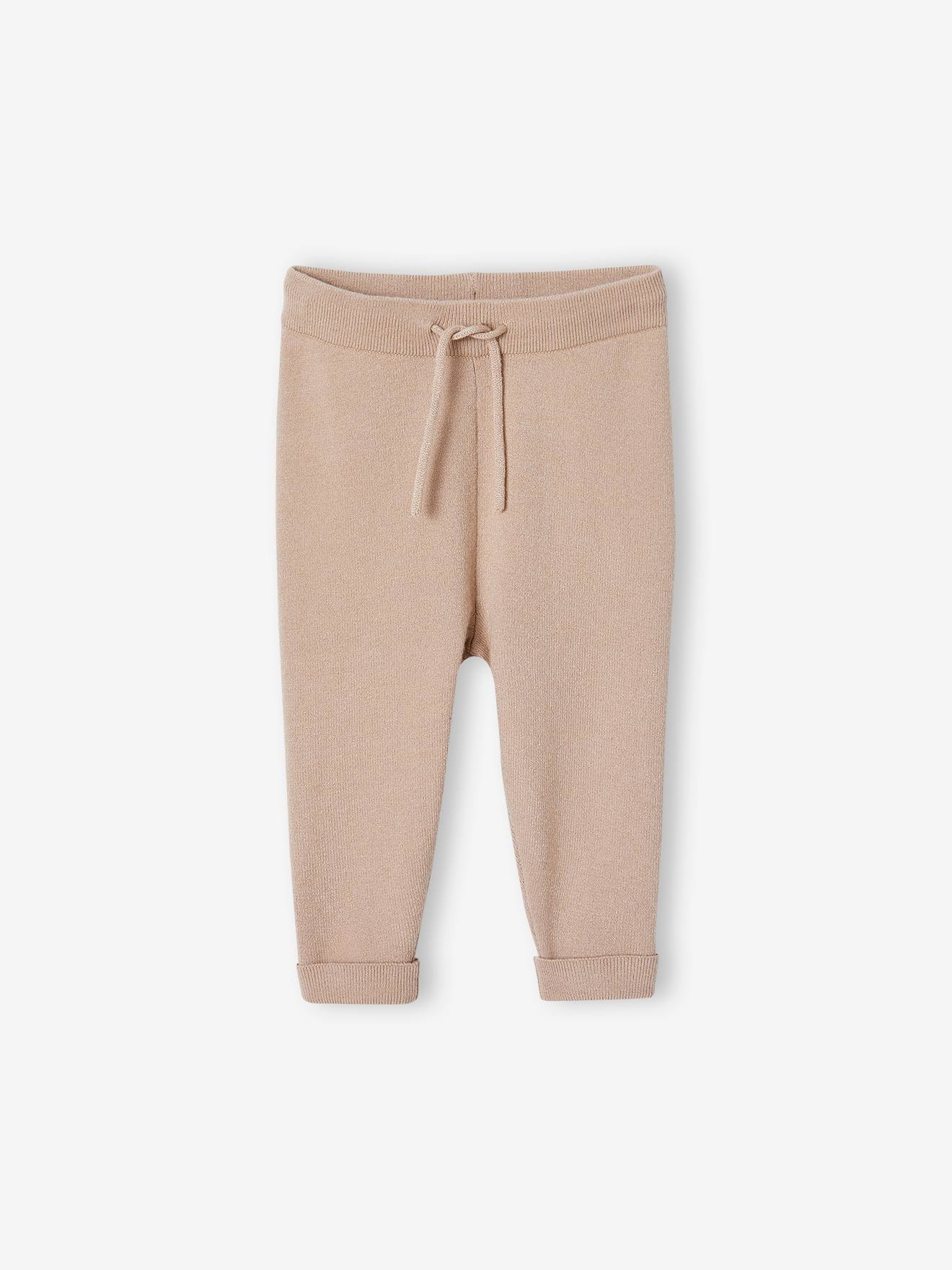 Ensemble bébé en tricot pull + pantalon cappuccino