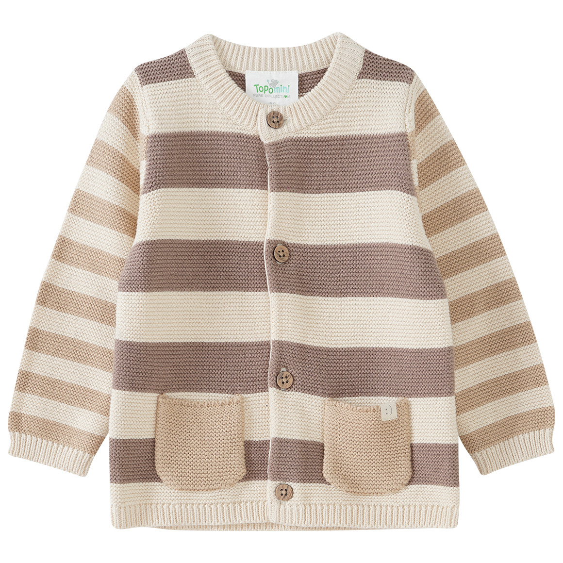 Baby Strickjacke mit Blockstreifen