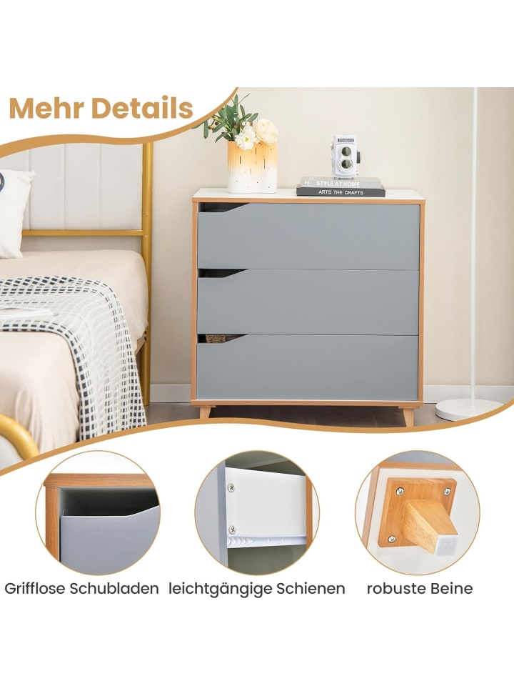 COSTWAY Kommode mit Schubladen in Grau günstig kaufen onesize
