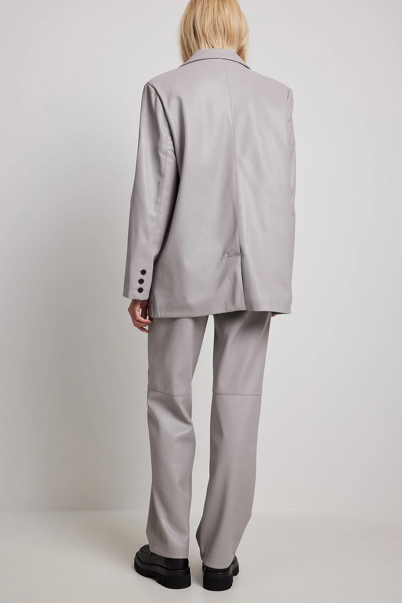 Maxi übergroßer PU-Blazer