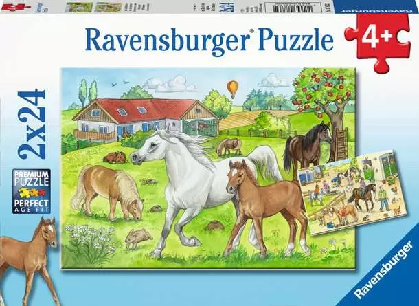 Kinderpuzzle ab 4 Jahren - Auf dem Pferdehof - 24 Teile