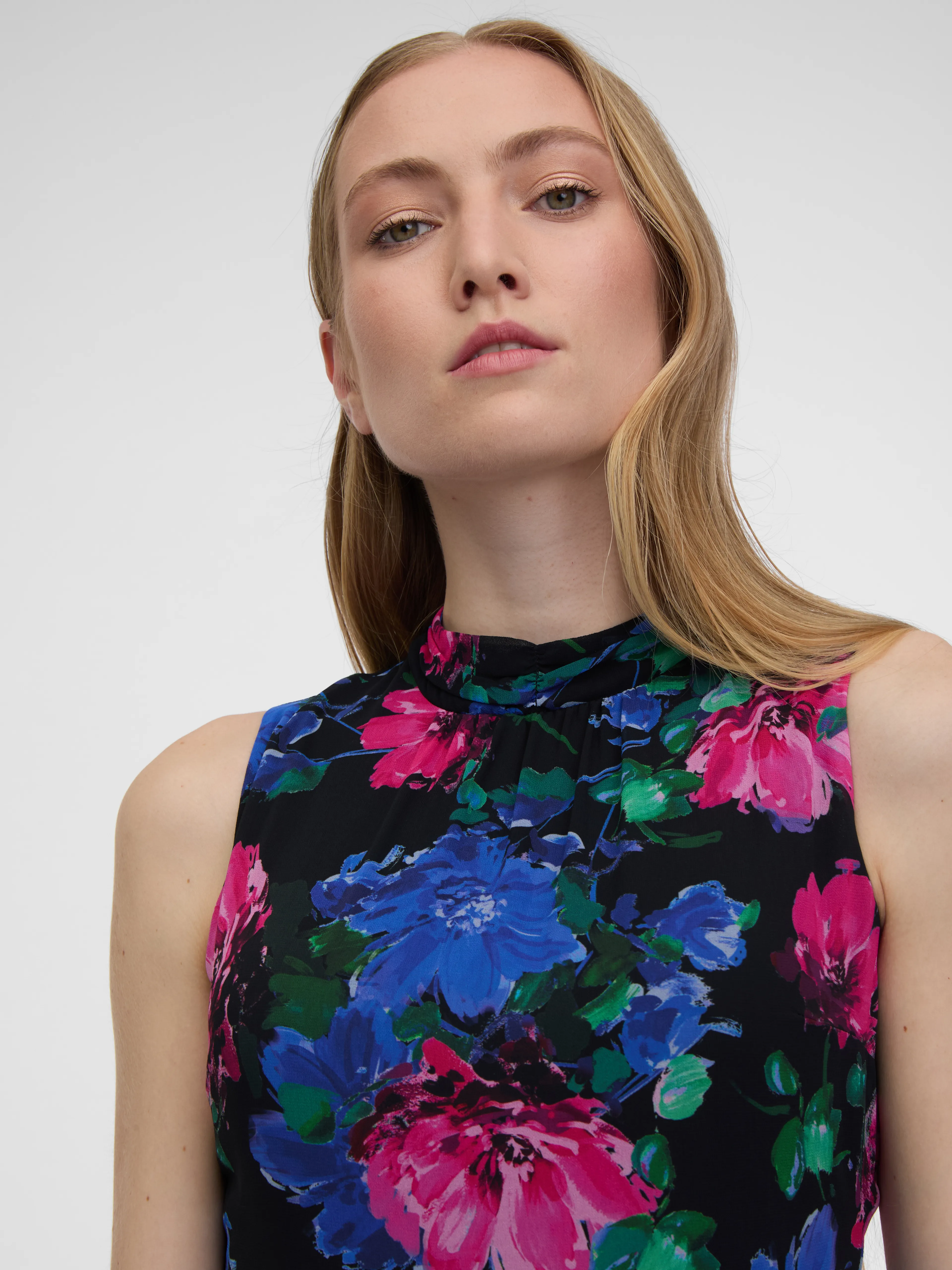 Schwarzes Damen Maxikleid mit Blumenmuster ORSAY
