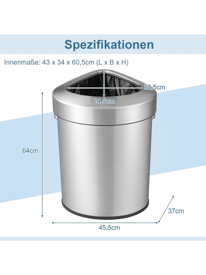 COSTWAY Mülleimer 60 L in Silber günstig kaufen onesize