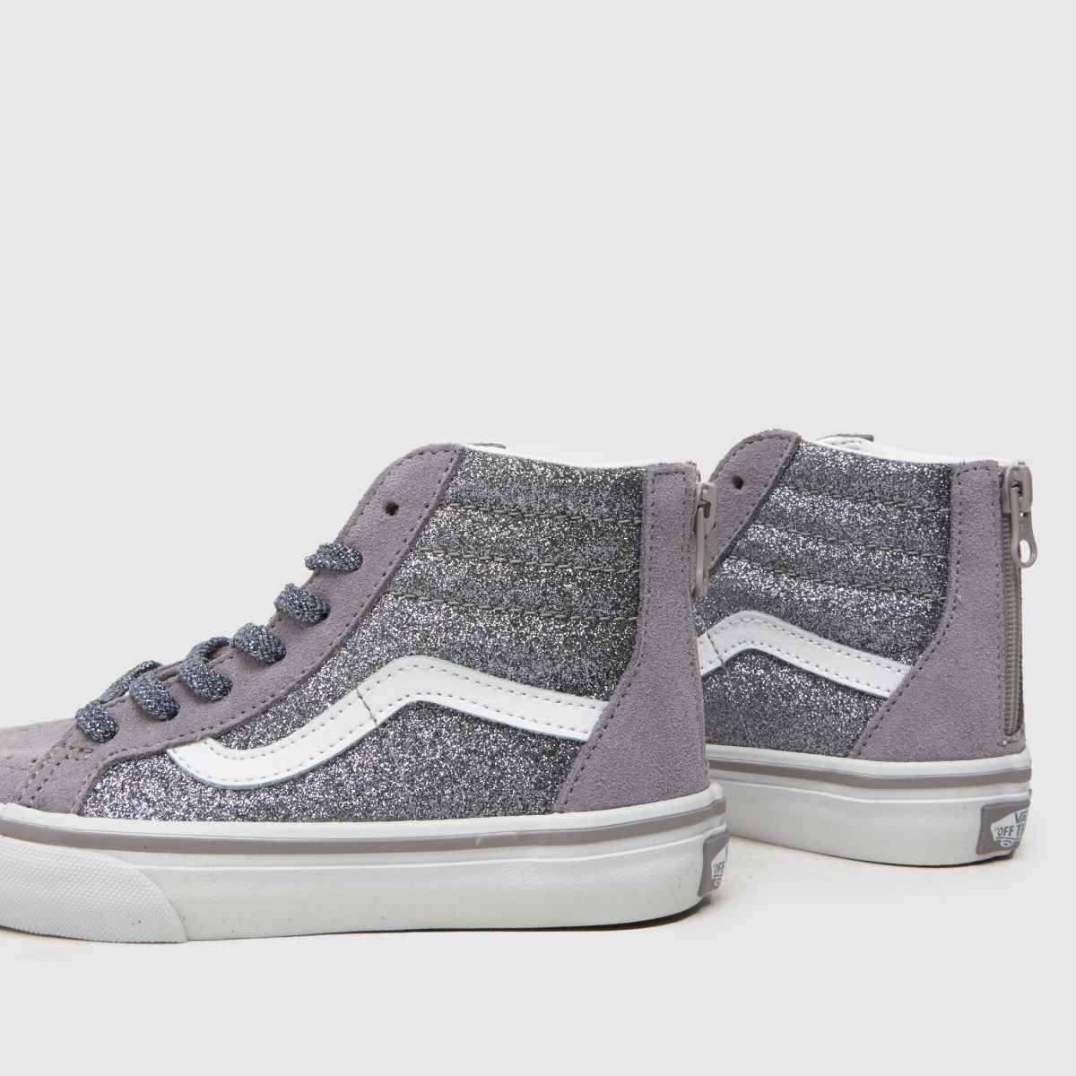 Vans grå sk8-hi dragkedja flickor junior träningsskor