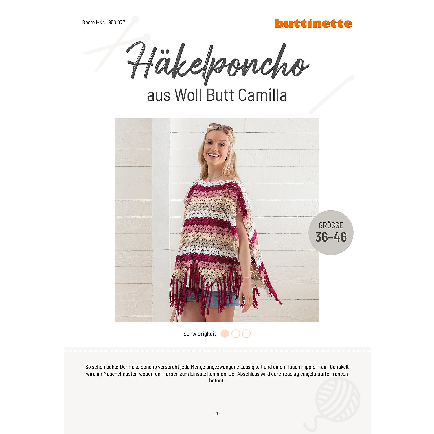 Häkelanleitung - Poncho aus Woll Butt Camilla
