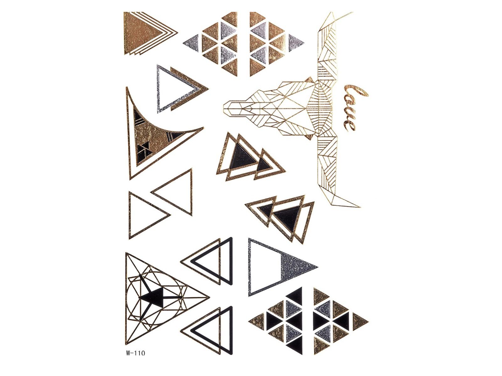 LK Trend & Style Schmuck-Tattoo Modeschmuck BEAUTY, Gold Metallic Flash Tattoos, Armkettchen, 5 Sets 40 Motive, zum Aufkleben auf die Haut