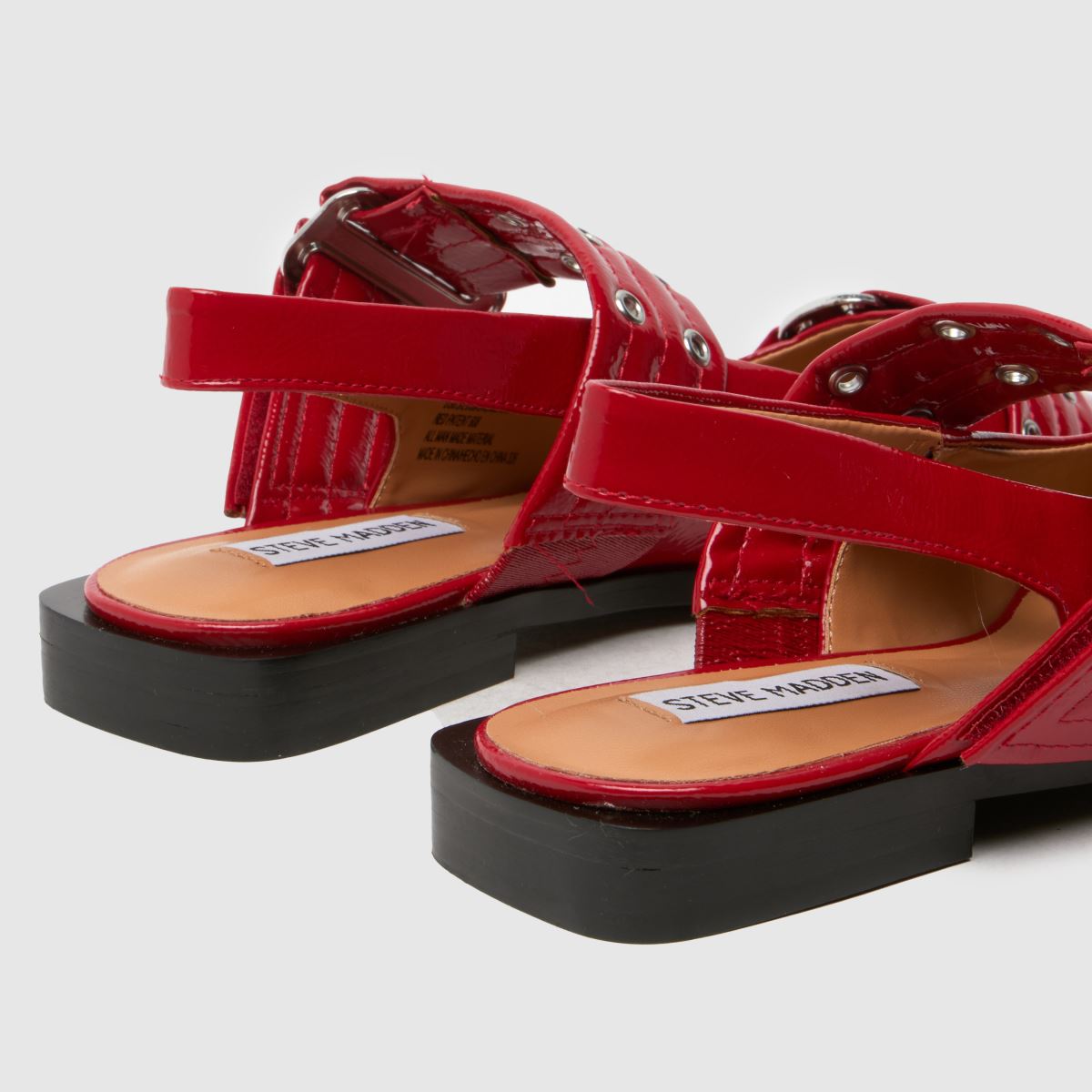 Steve Madden Grand Ave csatos lapos talpú cipő piros színben
