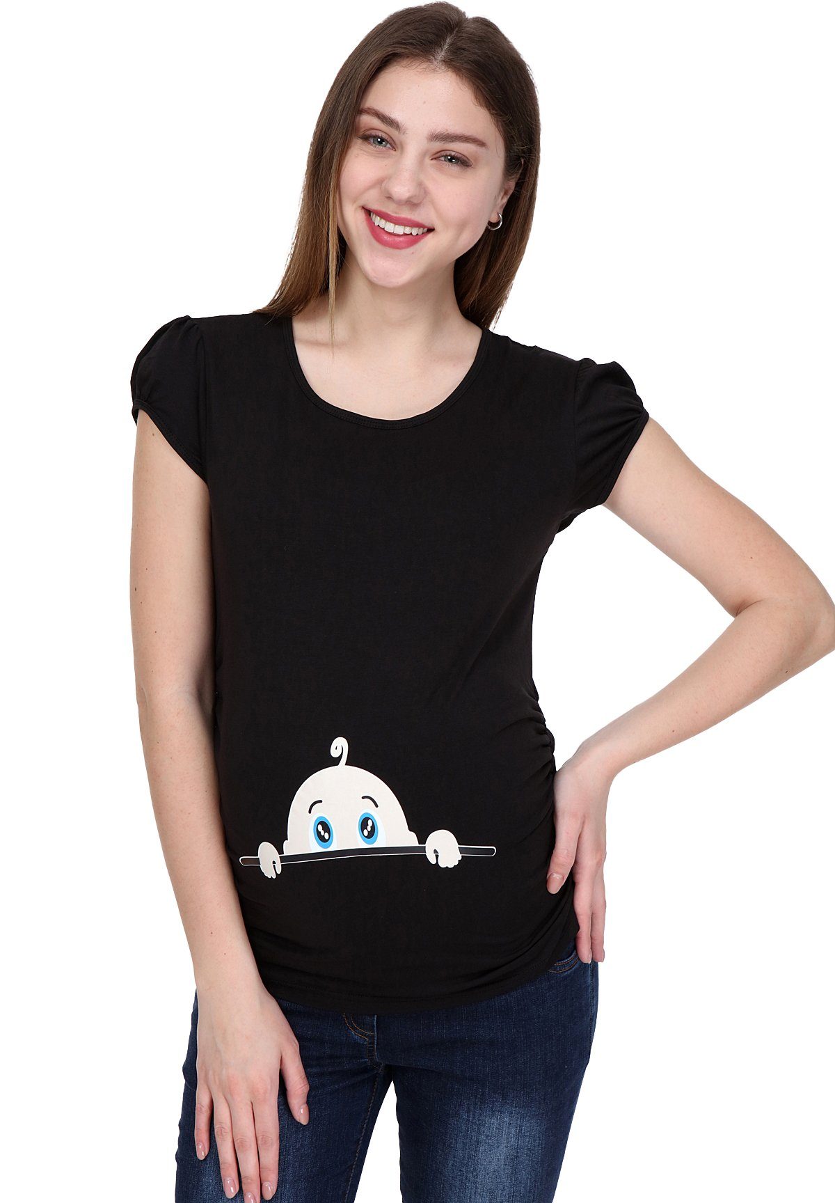 M.M.C. Umstandsshirt Neugieriges Baby mit Motiv