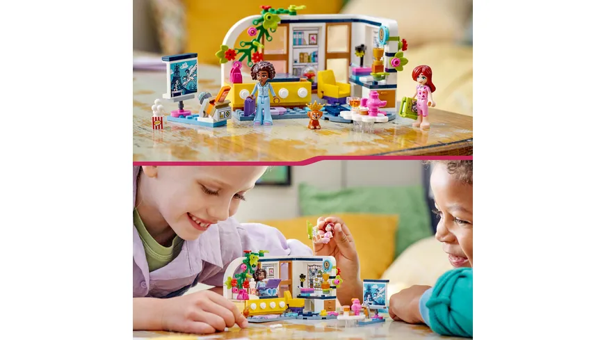 LEGO Friends 41740 Aliyas Zimmer, Mini-Puppen Übernachtung-Spielzeug