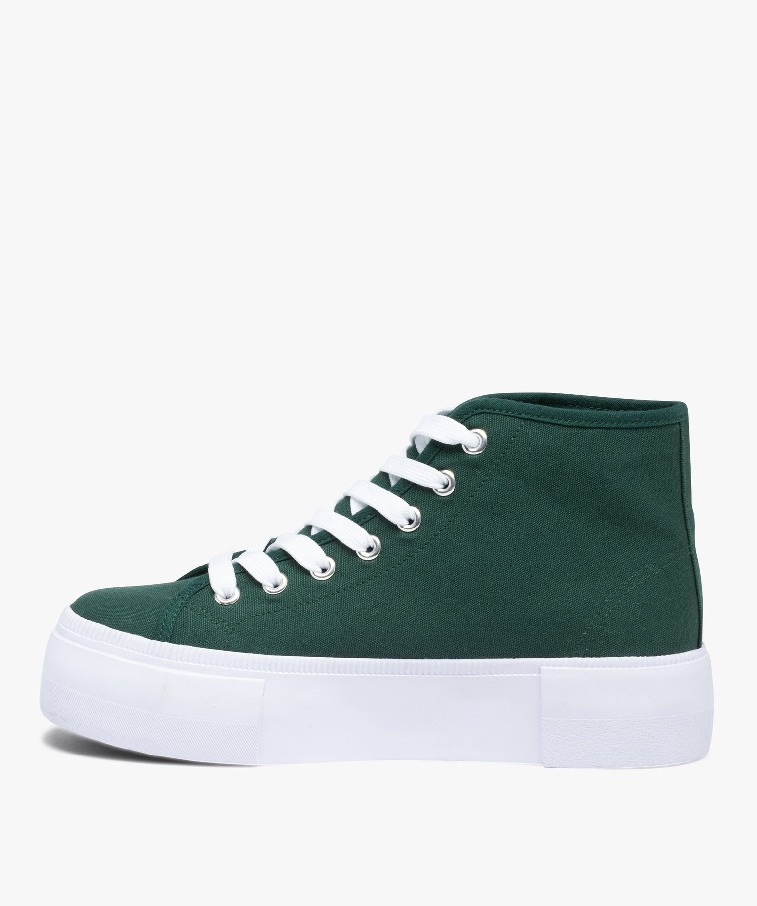 Baskets femme montantes en toile unie – Camps United vert | GEMO