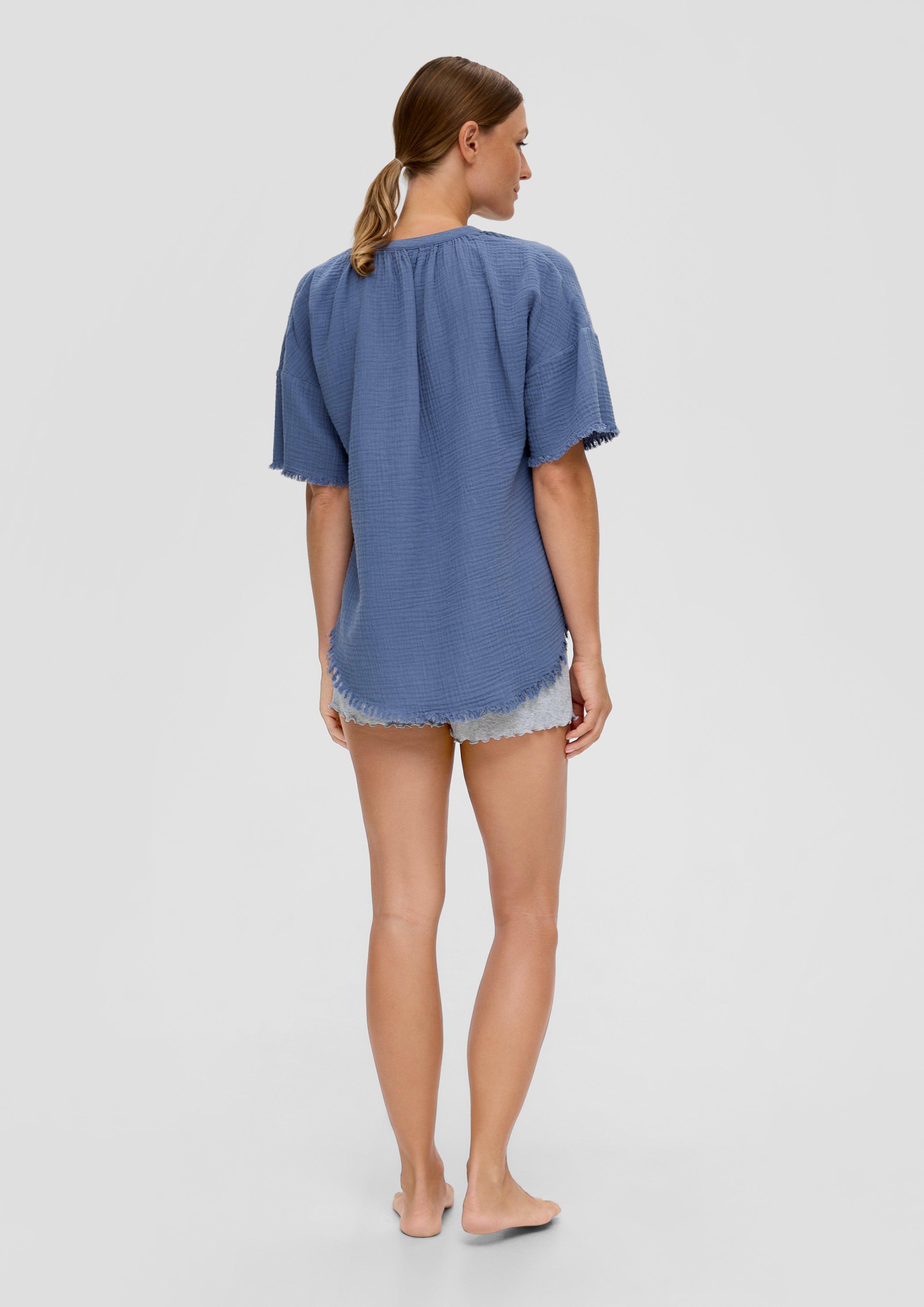 Pyjamashirt aus Musselin  6009075-5865