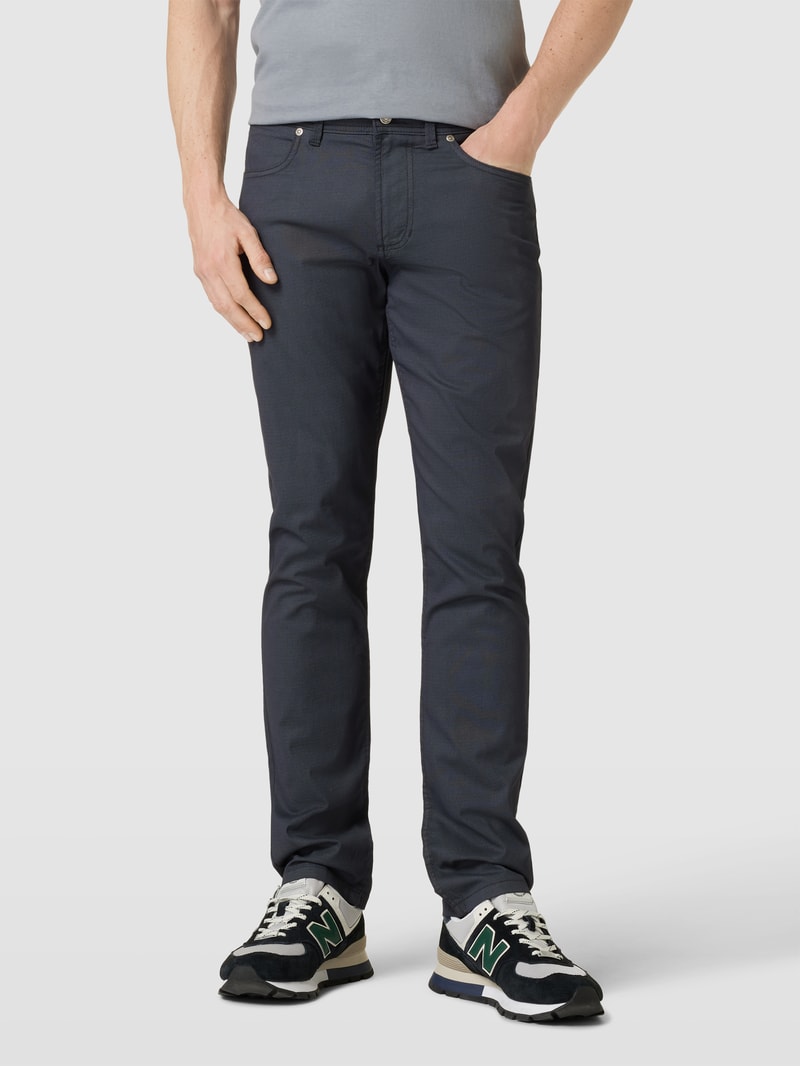 Stoffhose mit Eingrifftaschen in marineblau