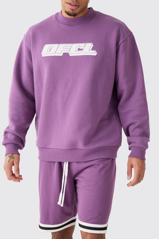 Oversize Official Sweatshirt und Basketball Mesh Shorts