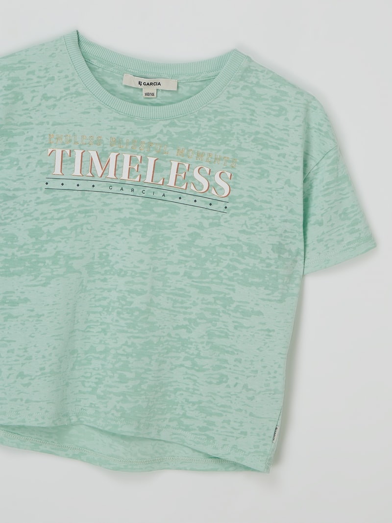 T-Shirt mit Ausbrenner-Effekt in mint