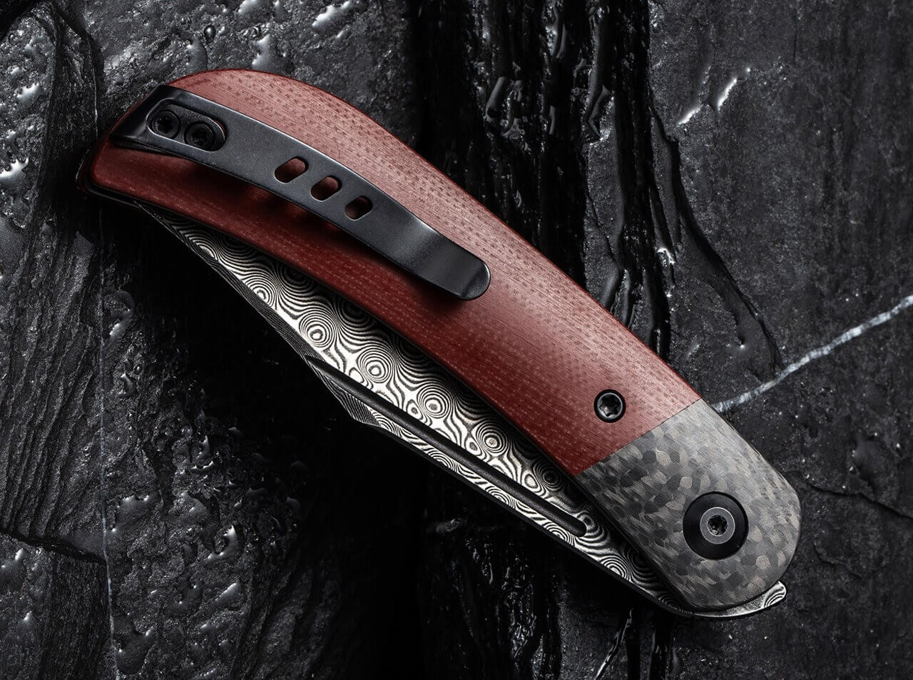 Appalachian Drifter II Damascus G10 Burgundy