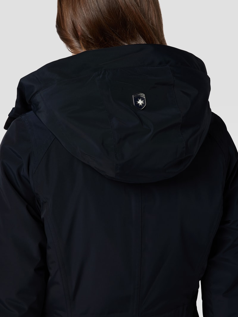 Jacke mit Label-Applikation Modell 'Cucilla' in marineblau