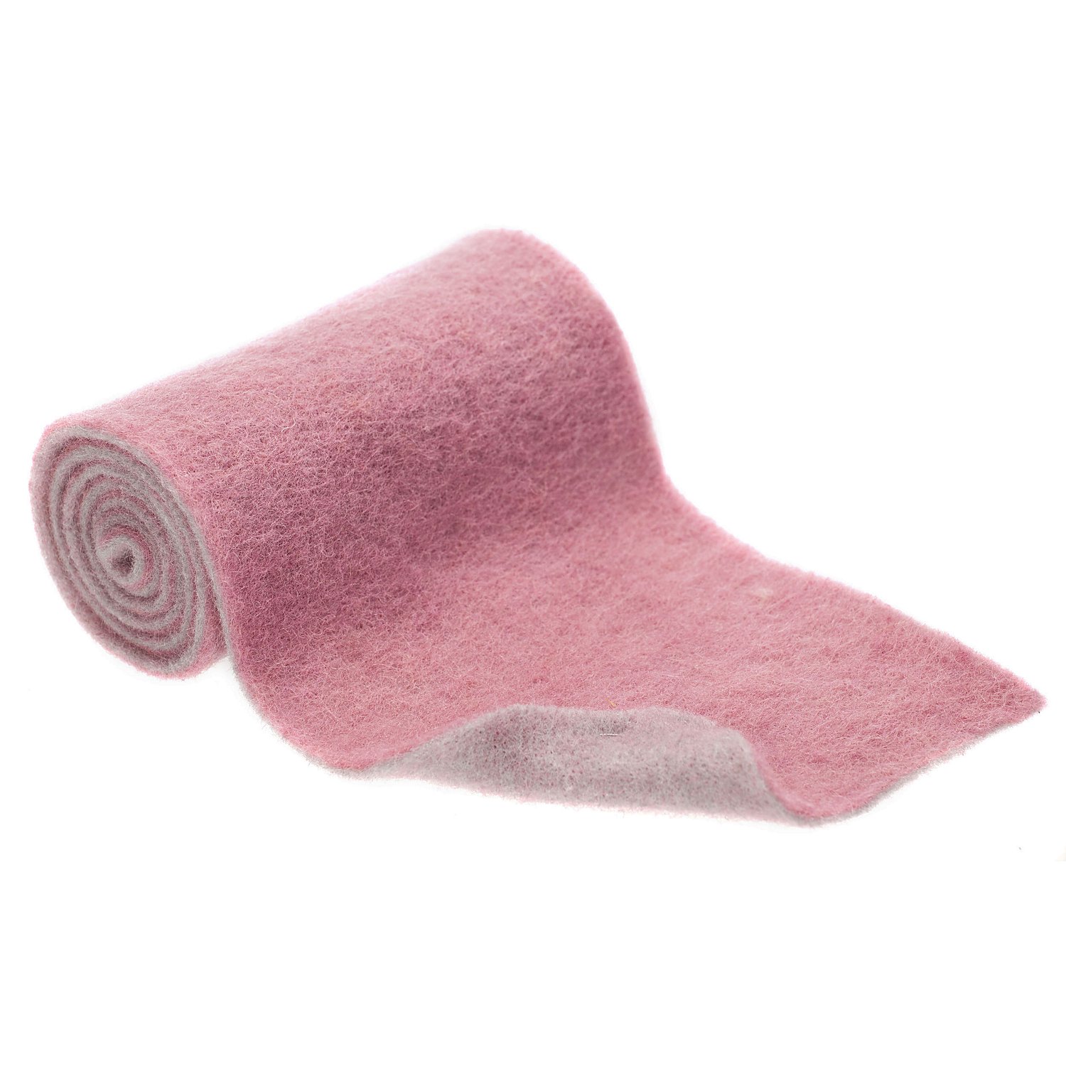 Wollband, zweifarbig, weiß-rosa, 15 cm, 1 m