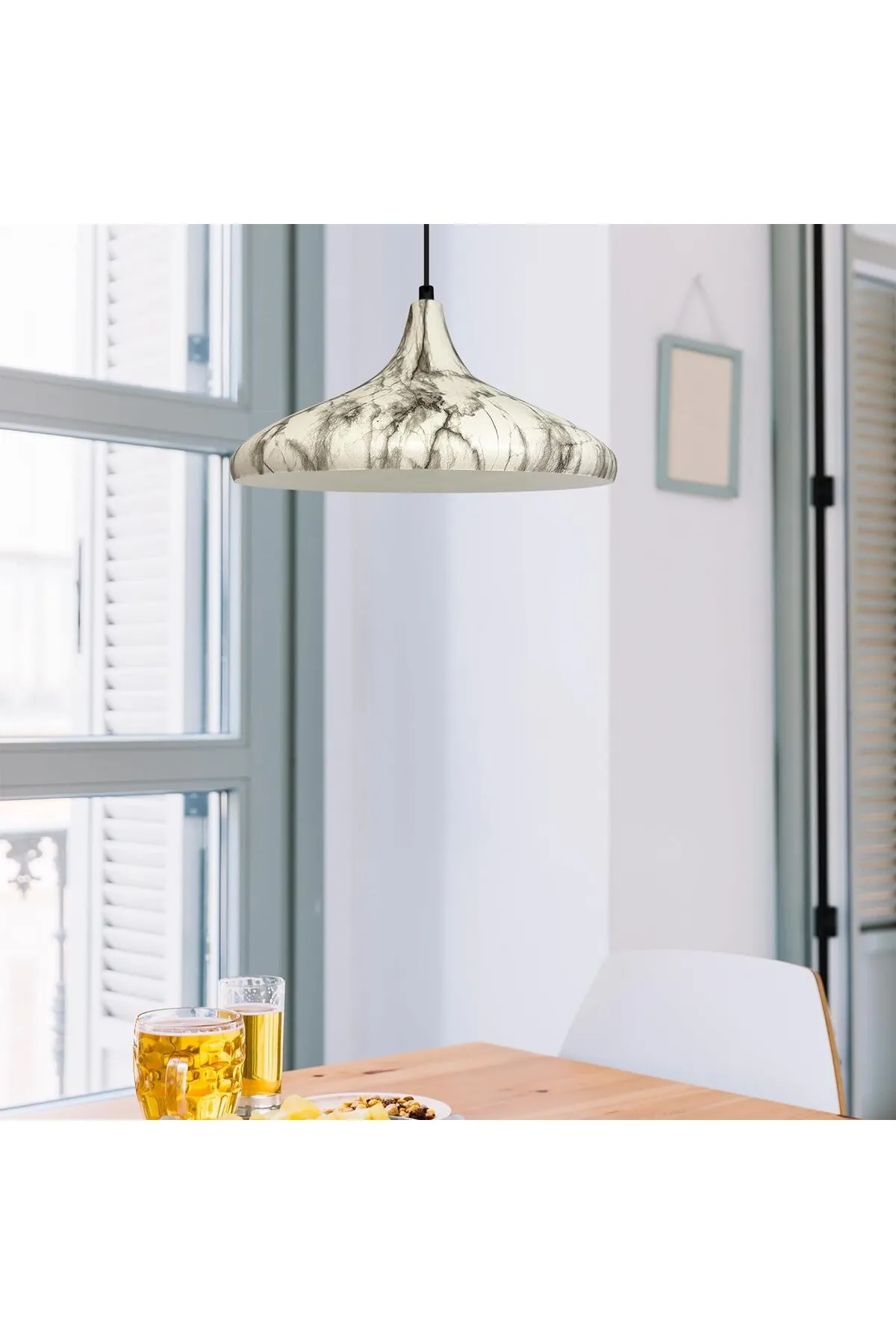 Bamyum  Champion Pendelleuchte, 35cm, E27, Marmor Lampe