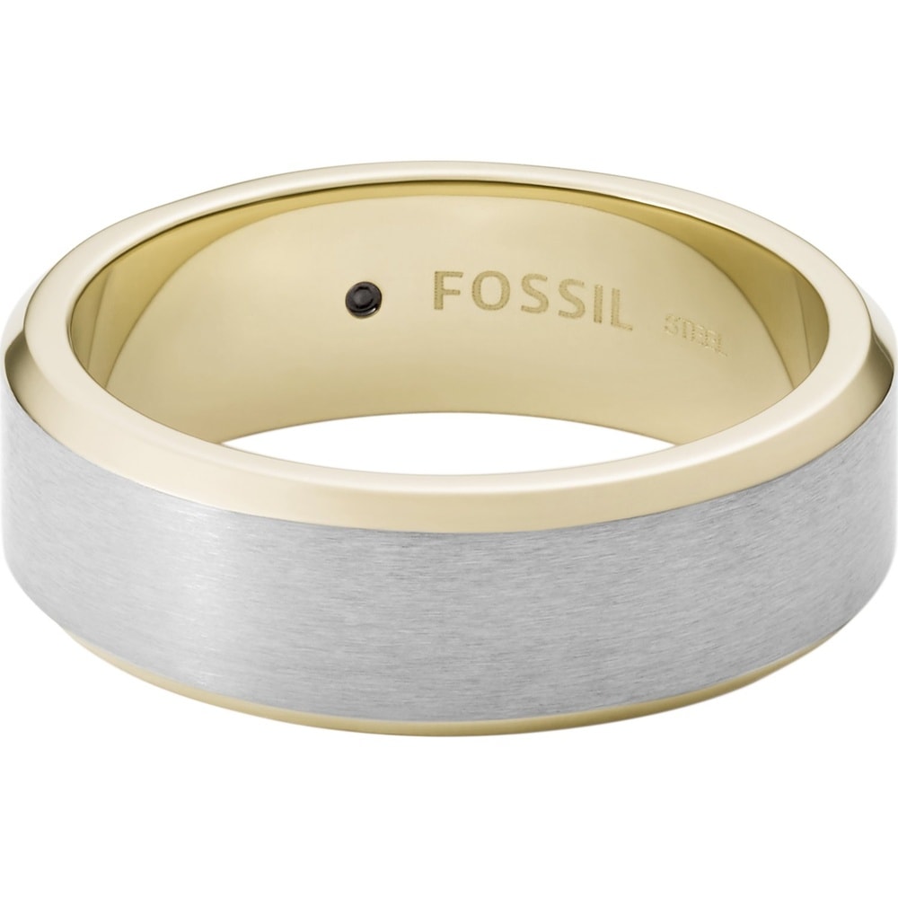 Fossil Bague pour hommes Acier inoxydable bicolore Bague